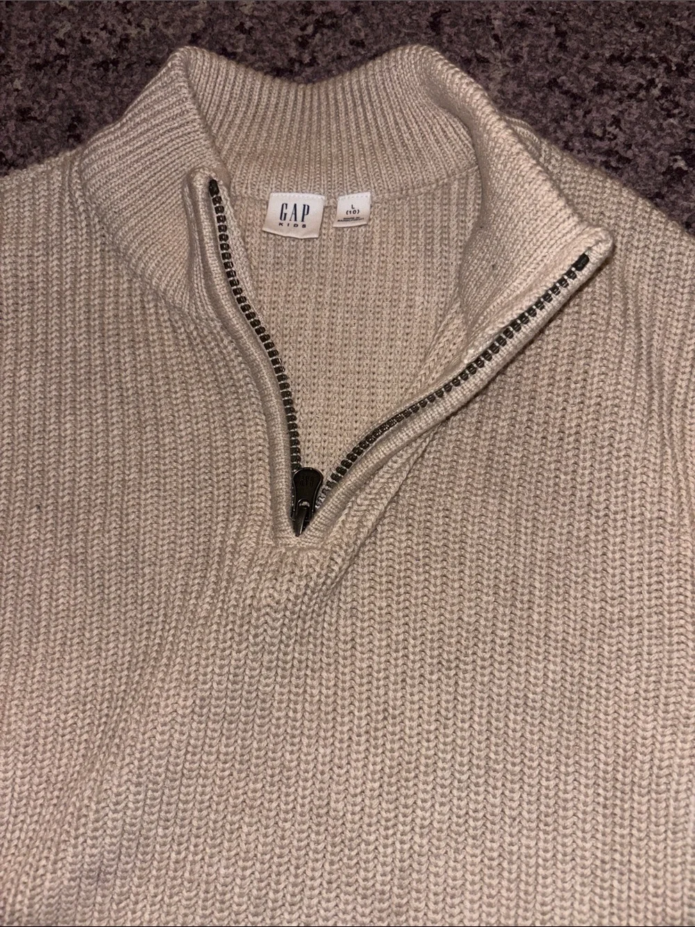 GAP boys  Half-Zip Sweater in Light Beige